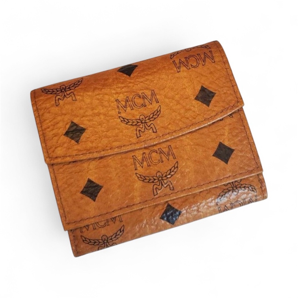 Vintage‎ MCM Visetos Cognac Trifold Wallet – Made in Germany with COA